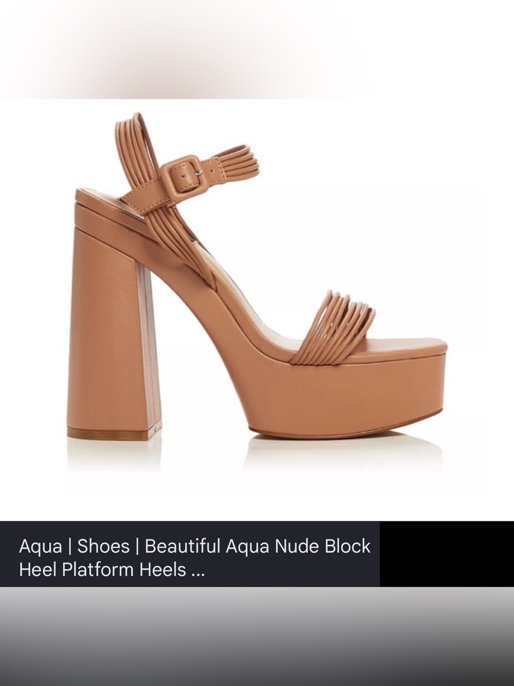 AQUA Women’s AQ-Sweet Nude Block Platform Heels Buckle Ankle Strap, Size 7.5 NWT